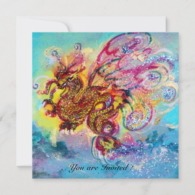 Convite Azul-violeta-violeta-púrpura-amarela-roxa-do-mar (Frente)