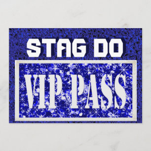 Convite azul VIP para festa de despedida de soltei