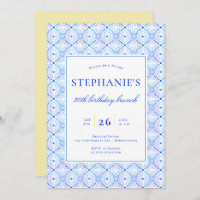 Azulejo Azul de Brunch Moderno Português