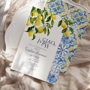 Convite Azulejo Azul Lemon Citrus Positano