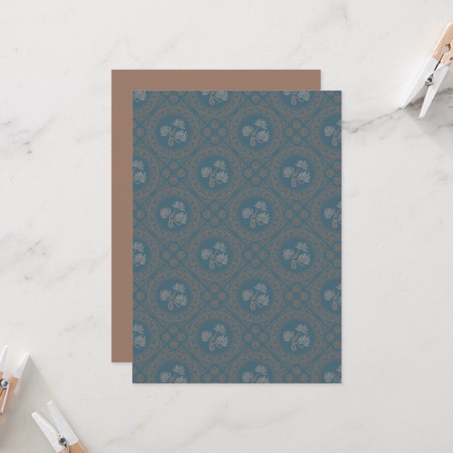 Convite Azulejo de Diamond do Rococo Mandala (Frente/Verso In Situ)