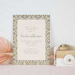 Convite Azulejo Floral Verde Cor-de-Rosa Esmagada Vintage<br><div class="desc">Vintage Blush Green Floral Azulejo Convite para Chá de fraldas Verde Rosa</div>