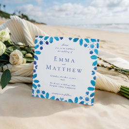 Convite Azulejo Geométrico Marroquino Quadrado Casamento