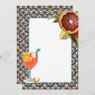 Convite Azulejo Juicy Orange Spritz Vazio Card Para O Desi