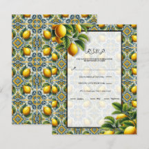 Azulejo Mediterrâneo Limão Capri Azul Amarelo RSVP