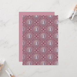 Convite Azulejo Quimísico Imprimível Rosa Snowman Mandala