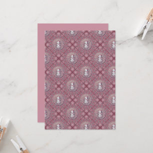 Convite Azulejo Quimísico Imprimível Rosa Snowman Mandala
