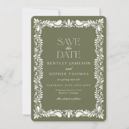 Convite Azulejo Verde Talavera Espanhol Fiesta Salvar Data