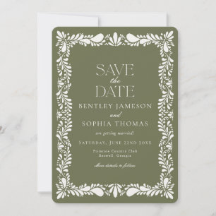 Convite Azulejo Verde Talavera Espanhol Fiesta Salvar Data