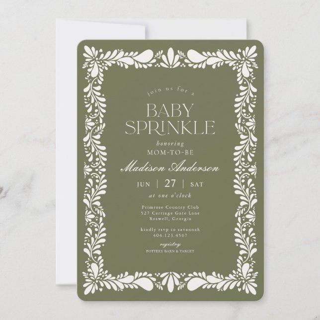 Convite Azulejo Verde Talavera Festa Espanhola Infantil Bo (Frente)