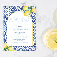 Azulejos Azuis De Arco Chá de fraldas Limões Para