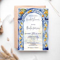 Azulejos azuis italianos chá de panela de limões