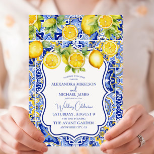 Convite Azulejos Azuis Lemons Casamento