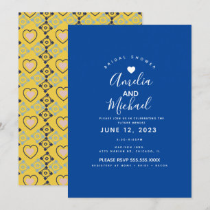 Convite Azulejos de Amor Bridal Mediterrâneo Moderno Amare