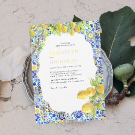 Convite Azulejos de Limão | Casamento de Verão Mediterrâne