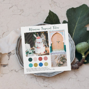 Convite Azulejos Florais Paleta de Cores Tropicais Marro