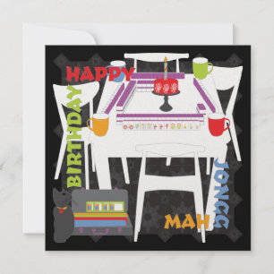 Convite Azulejos Mah Jongg e placa plana Mesa