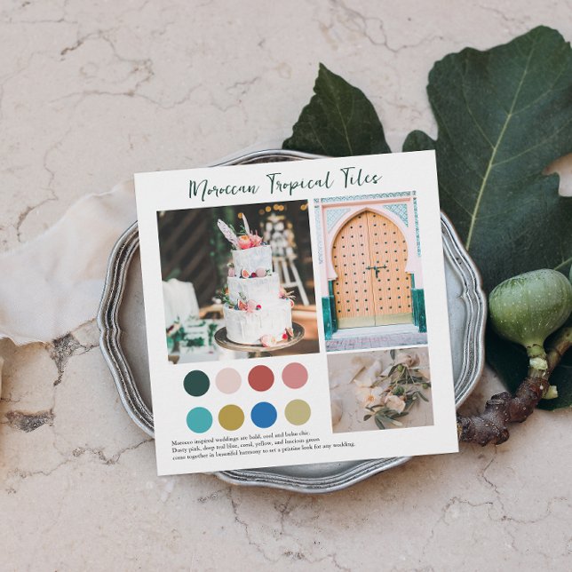 Convite Azulejos | Paleta de cor tropical marroquina (Criador carregado)