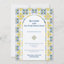 Convite Azulejos portuguesas para a reunião de Natal da fa