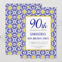 Azulejos Portugueses 90 Azul Aniversário Mediterrâ
