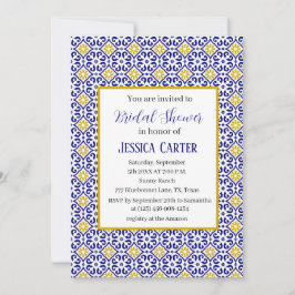 Convite Azulejos Portugueses - Chá de panela Floral de Aqu