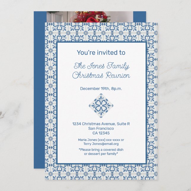 Convite Azulejos portugueses Holly deixa quadro (Frente/Verso)