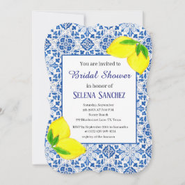 Convite Azulejos Portugueses Limões Chá de panela de Aquar