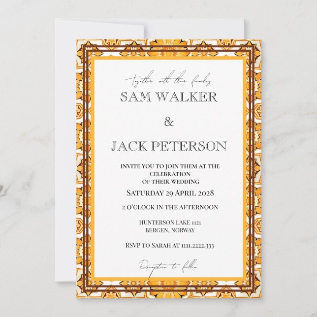 Convite Azulejos Retro em Negrito (Frente)