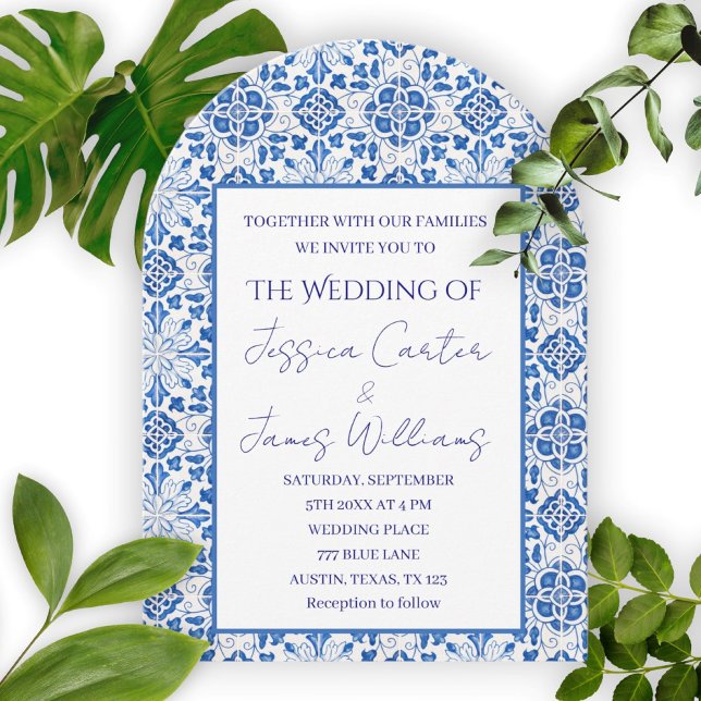 Convite Azulejos Rústicos Portugueses Casamento Mediterrân (Criador carregado)