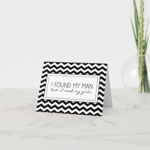 Convite B&W Chevron Striped Matron of Honor Request Card