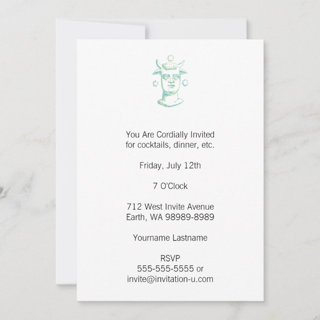 Convite Baal (estilo letterpress, duas cores) (Frente)