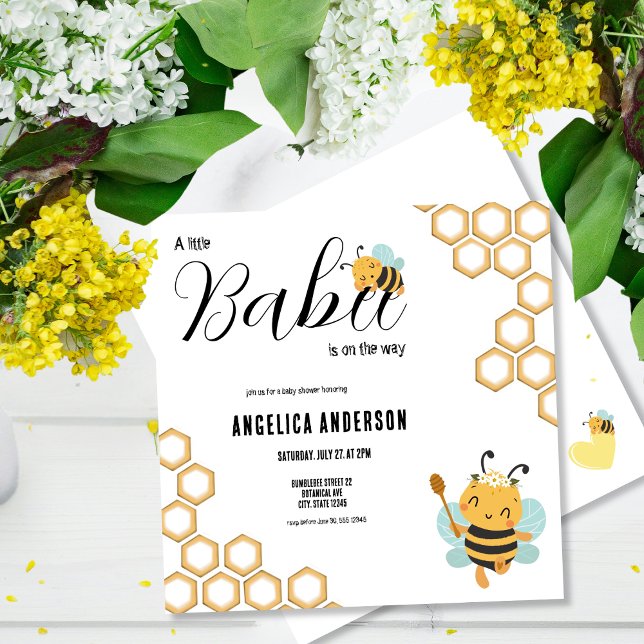 Convite Babee ao quadrado no caminho Chá de fraldas (Criador carregado)