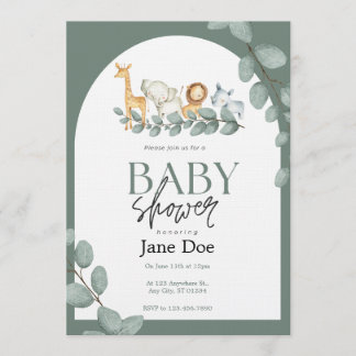 Convite Baby Animal Baby Shower Invitation