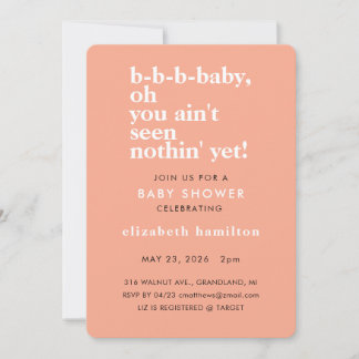 Convite Baby Baby Bold Text Baby Shower Invitation
