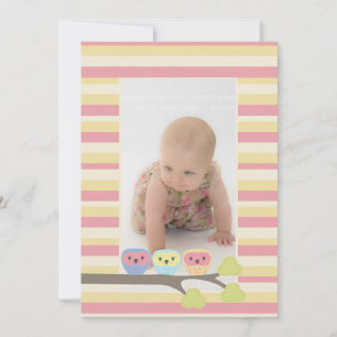 Convite Baby Baptism Christening Pink Dolphin Photo Invite