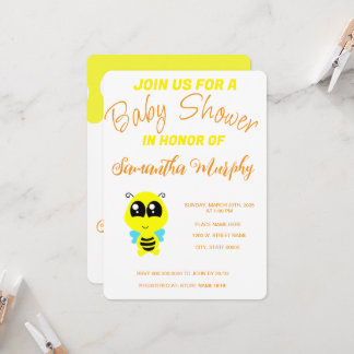 Convite Baby Bee | Baby Shower Invitation