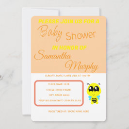 Convite Baby Bee | Invitación de Baby Shower