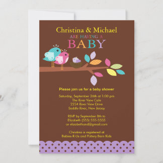 Convite Baby Bird Nest Baby Shower