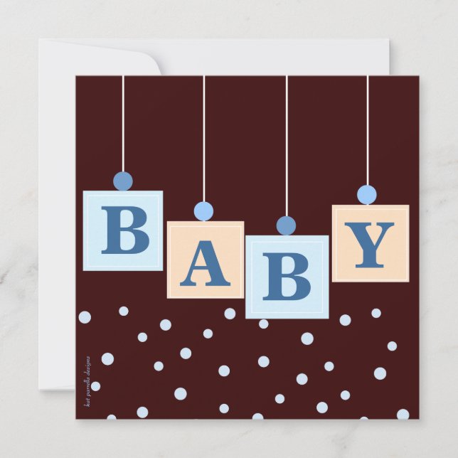 Convite BABY Bloqueia Chá de fraldas Blue Boy (Frente)