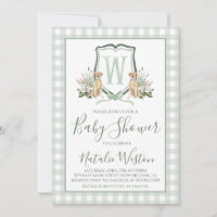 Baby Boy Chá Preppy Dog Southern Green Gingham