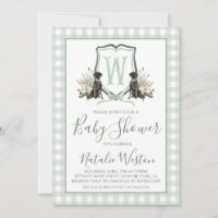 Baby Boy Chá Preppy Dog Southern Green Gingham