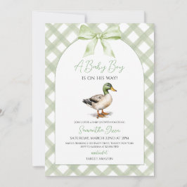 Convite Baby Boy Mallard Duck Chá de fraldas