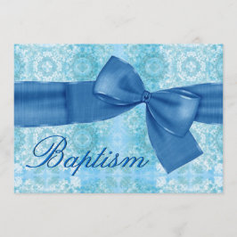 Convite Baby Boy Natal Arco Azul Damask Faux