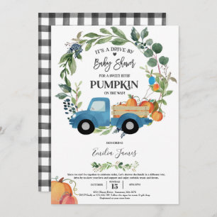 Convite Baby Boy Pumpkin Truck Pumpkin Fall Chá de fraldas