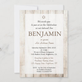 Convite Baby Boy Rustic Naming Ceremony Hebraico judeu