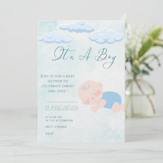 Convite Baby boy Shower Invitation 