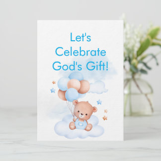 Convite Baby Boy Shower Invite With Christian Bible Verse