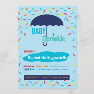 Convite Baby Boy Sprinkle Umbrella