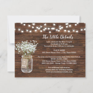 Convite Baby Breath Flowers Western Wedding inserir cartã