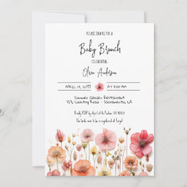 Convite Baby Brunch Chá flores silvestres